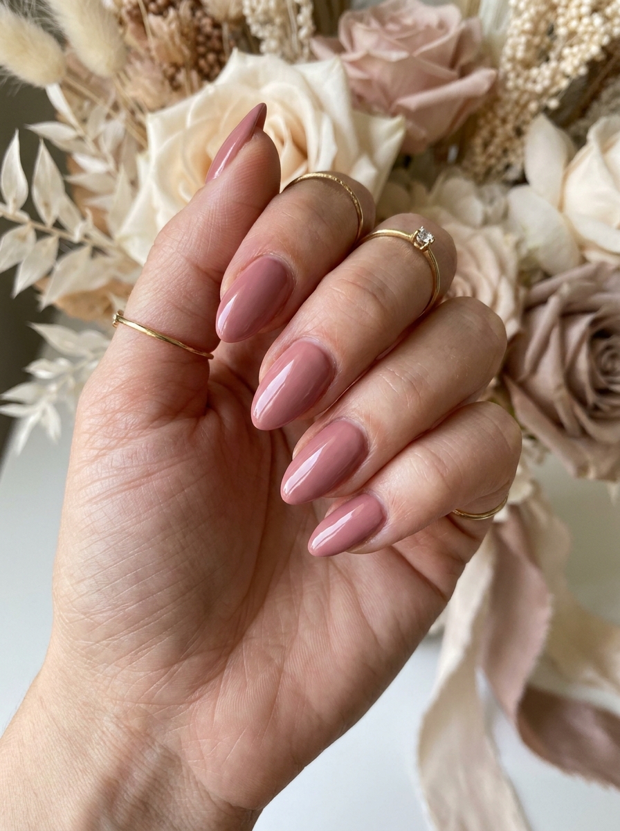 Dusty Rose Wedding Nails als Fall Wedding Nails Inspiration 2026